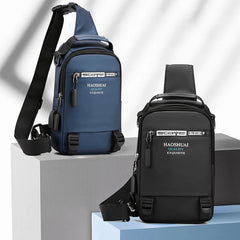 Men's USB Charging Chest Bag Large Capacity Outdoor Shoulder Crossbody Bags