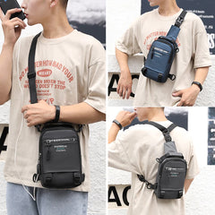 Men's USB Charging Chest Bag Large Capacity Outdoor Shoulder Crossbody Bags