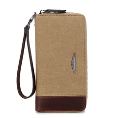 Men's Canvas Long Wallet Multi-Card Business Hand Bag
