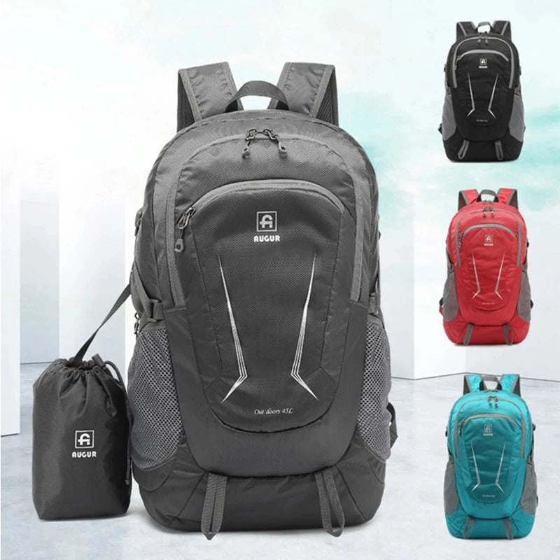 45L Waterproof Climbing Backpack Foldable Unisex Travel Rucksack