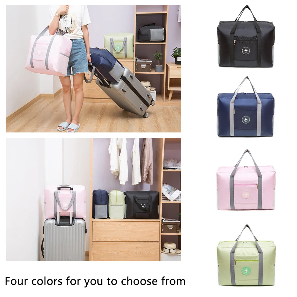 Large Capacity Folding Travel Bags Waterproof Oxford Cloth Carry-On Luggage