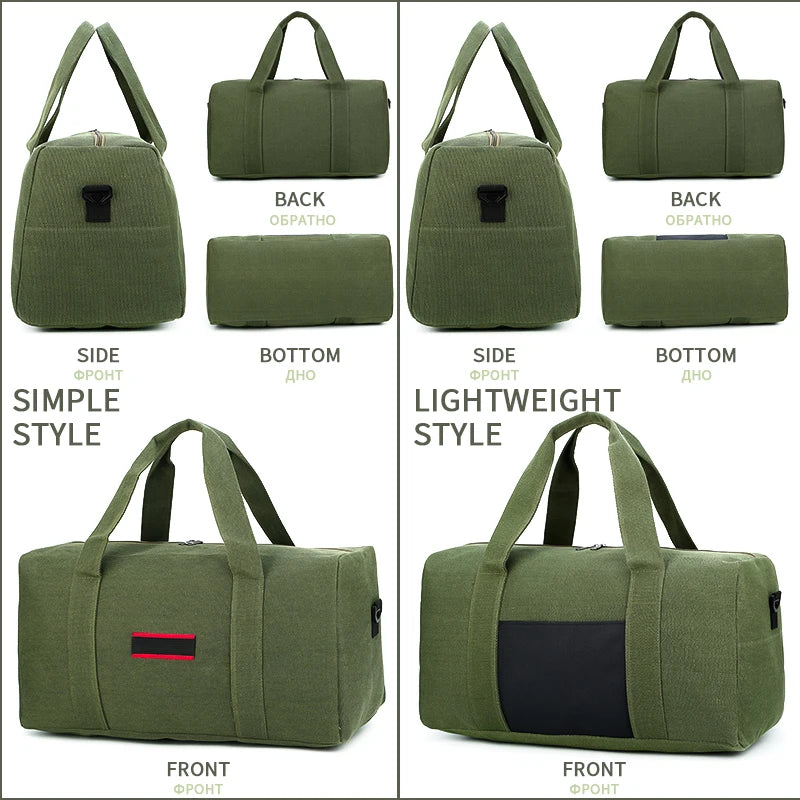 Men Canvas Travel Luggage Bags Tote Large Capacity Male Crossbody Bag