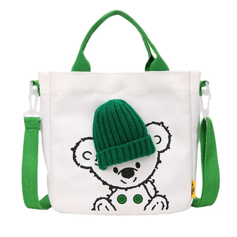 Cartoon Bear Print Shoulder Bag Creative Handbag Casual Book Crossbody