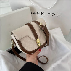 MBTI Womens Shoulder Bag Plaid Solid Bolsas Purses Saddle Bag Handbags