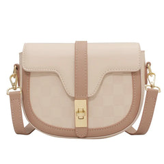 MBTI Womens Shoulder Bag Plaid Solid Bolsas Purses Saddle Bag Handbags