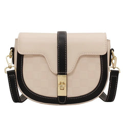 MBTI Womens Shoulder Bag Plaid Solid Bolsas Purses Saddle Bag Handbags