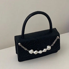 Vintage Crocodile Print Chain Shoulder Bag for Women