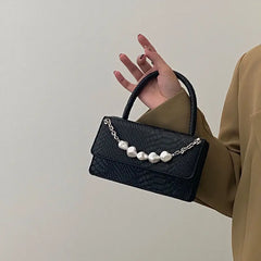 Vintage Crocodile Print Chain Shoulder Bag for Women