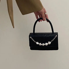 Vintage Crocodile Print Chain Shoulder Bag for Women