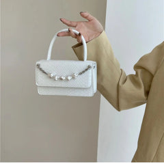 Vintage Crocodile Print Chain Shoulder Bag for Women