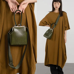MBTI Women Shoulder Bag Dark Green Casual High Female Purse Handbag