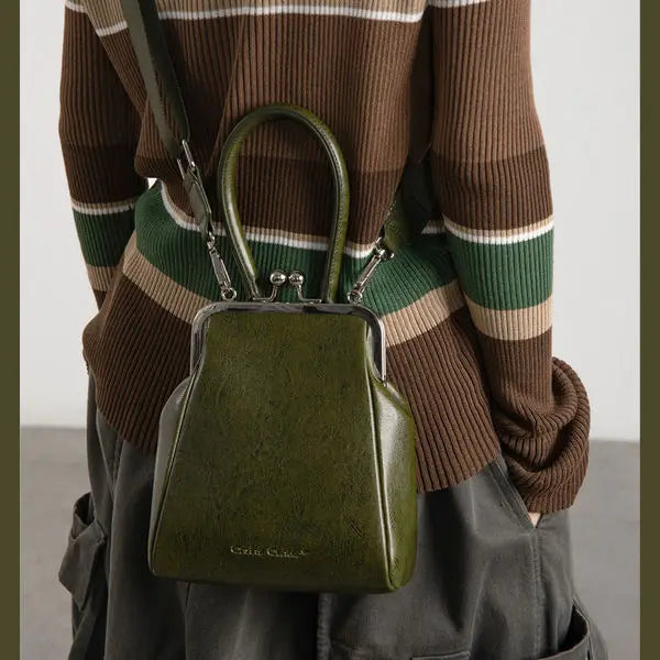 MBTI Women Shoulder Bag Dark Green Casual High Female Purse Handbag