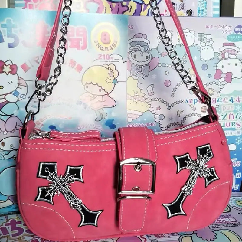 MBTI Pink Polyester One Shoulder Tote Bag Women