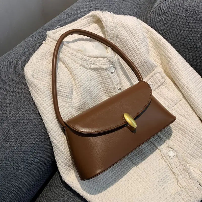 Vintage Womens Shoulder Bag Brown Retro Underarm Bags