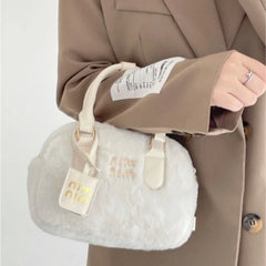 MBTI Plush Shoulder Bag Soft Fluffy Autumn Purses Handbags Casual Crossbody Bags