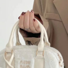 MBTI Plush Shoulder Bag Soft Fluffy Autumn Purses Handbags Casual Crossbody Bags