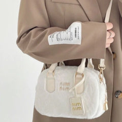 MBTI Plush Shoulder Bag Soft Fluffy Autumn Purses Handbags Casual Crossbody Bags