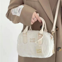 MBTI Plush Shoulder Bag Soft Fluffy Autumn Purses Handbags Casual Crossbody Bags