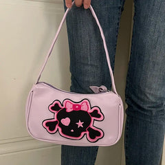 Y2k Gothic Shoulder Bag for Women Punk Skull Purse Girls