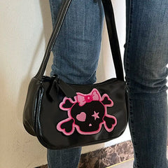 Y2k Gothic Shoulder Bag for Women Punk Skull Purse Girls