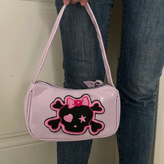Y2k Gothic Shoulder Bag for Women Punk Skull Purse Girls