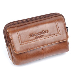 Men Leather Waist Bag Phone Pouch Fanny Pack Travel Waist Packs