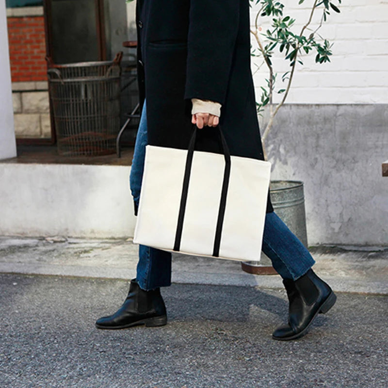 Casual Tote Bag Large Capacity Women Handbag Canvas Shopping Bag