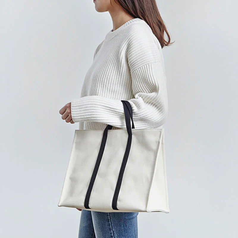 Casual Tote Bag Large Capacity Women Handbag Canvas Shopping Bag