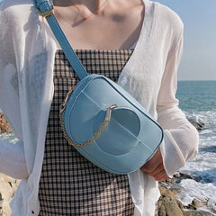 Women Chest Bags PU Leather Female Waist Pack Shoulder Cross Body Bag