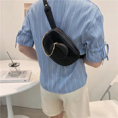 Women Chest Bags PU Leather Female Waist Pack Shoulder Cross Body Bag