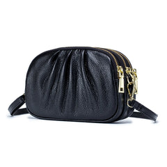 Leather Crossbody Bag for Women, High Capacity Purse with Zipper
