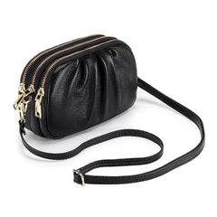 Leather Crossbody Bag for Women, High Capacity Purse with Zipper