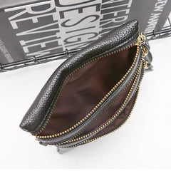 Women Crossbody Bags Leather High Multi-Zipper Soft Real Leather Messenger Bag