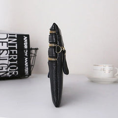 Women Crossbody Bags Leather High Multi-Zipper Soft Real Leather Messenger Bag