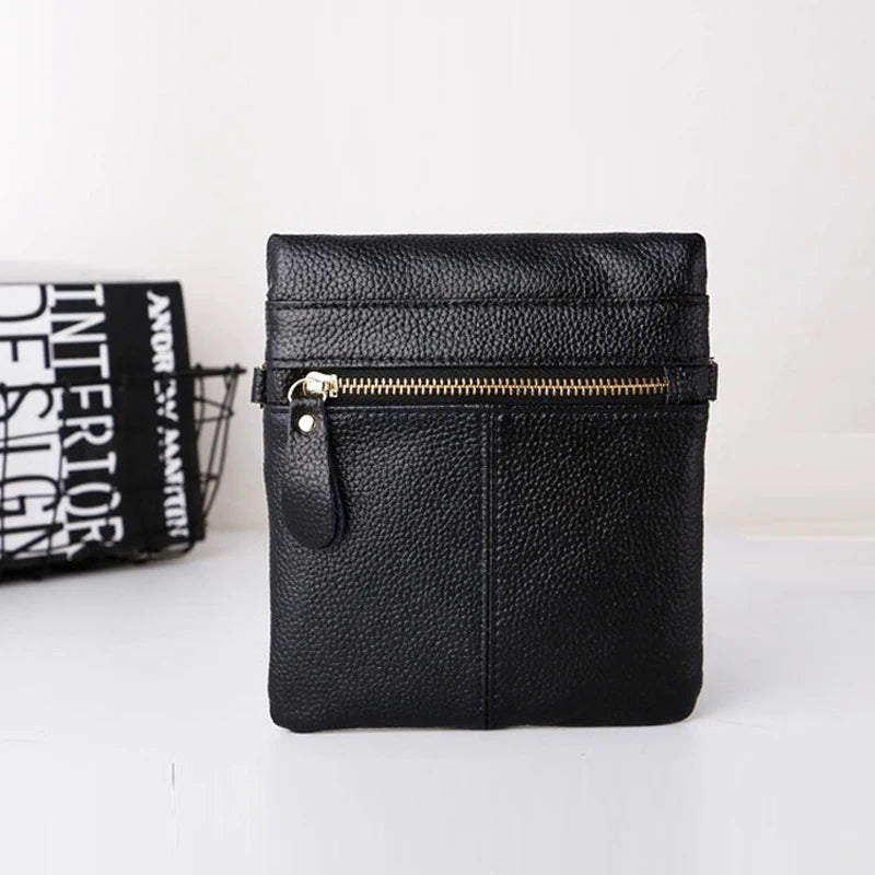 Women Crossbody Bags Leather High Multi-Zipper Soft Real Leather Messenger Bag