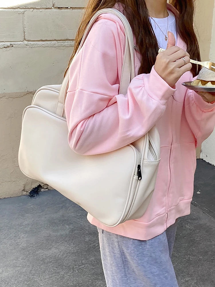 Women Shoulder Bag Large PU Leather Tote Handbag High Capacity Travel Bags