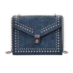 Women Chain Rivet Lock Crossbody Bags Travel Small Flaps Shoulder Messenger Bag