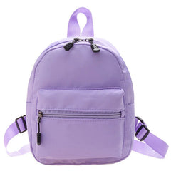 Nylon School Backpack for Teen Girls Purple