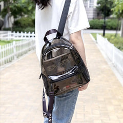 Clear PVC Women Jelly School Bag with Zipper Inside Pocket