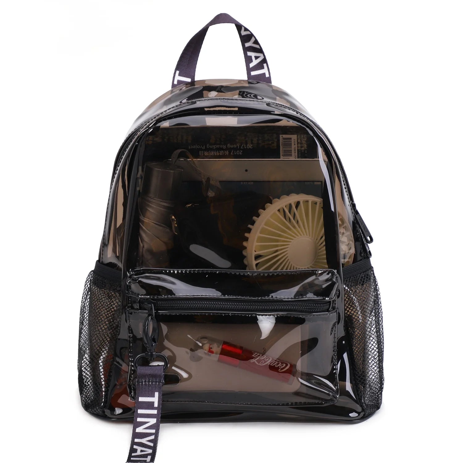 Clear PVC Women Jelly School Bag with Zipper Inside Pocket