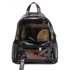 Clear PVC Women Jelly School Bag with Zipper Inside Pocket