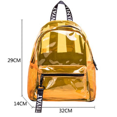 Clear PVC Women Jelly School Bag with Zipper Inside Pocket