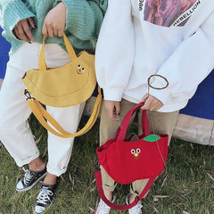 Banana Embroidered Canvas Shoulder Bag Crossbody Messenger Small Handbag Purse
