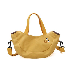 Banana Embroidered Canvas Shoulder Bag Crossbody Messenger Small Handbag Purse