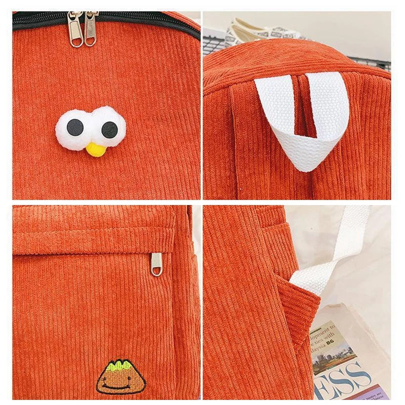 Large Capacity Corduroy Backpacks Teen Girls Schoolbag High School Student