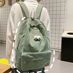 Large Capacity Corduroy Backpacks Teen Girls Schoolbag High School Student