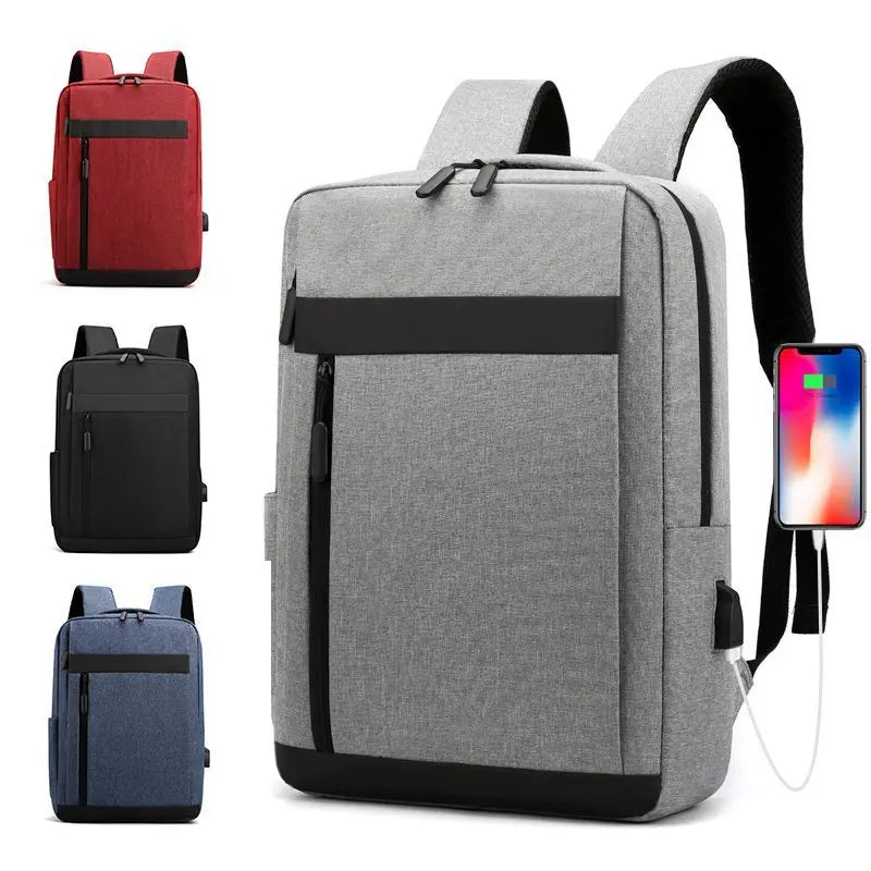 Large Capacity Business School Backpack USB Charging Laptop Waterproof Rucksack