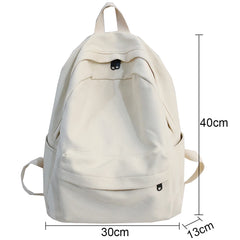 Large Capacity School Backpack Solid Cotton Canvas Schoolbag Teenage Girl Bookba