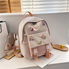 Multicolor School Backpacks Middle School Canvas Travel Rucksack