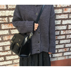 Preppy Style Pu Leather Shoulder Bag Vintage Tote All Match Female Handbags